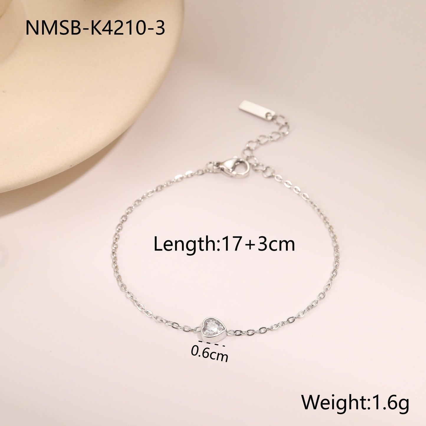 Diamond Zircon Bracelet Gold Plated Stainless Steel