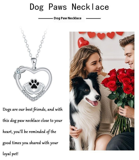 Dog Paw Print Design Necklace