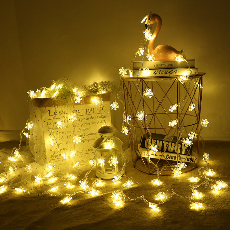 LED Snowflake Light String Small Lanterns Flashing Lights Indoor Room Bedroom Layout Christmas Decoration Lights