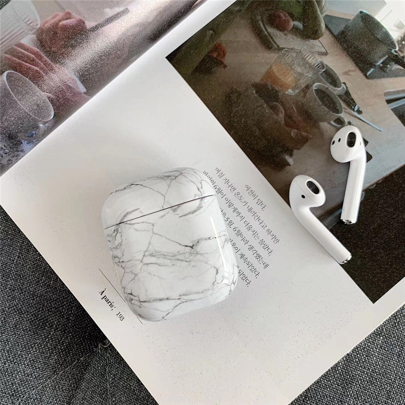 White Marble Case for Airpods Earphone Case