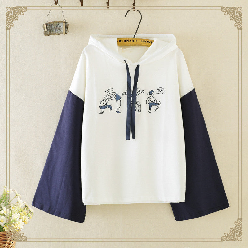 Cartoon Embroidery Hooded Sweatshirts