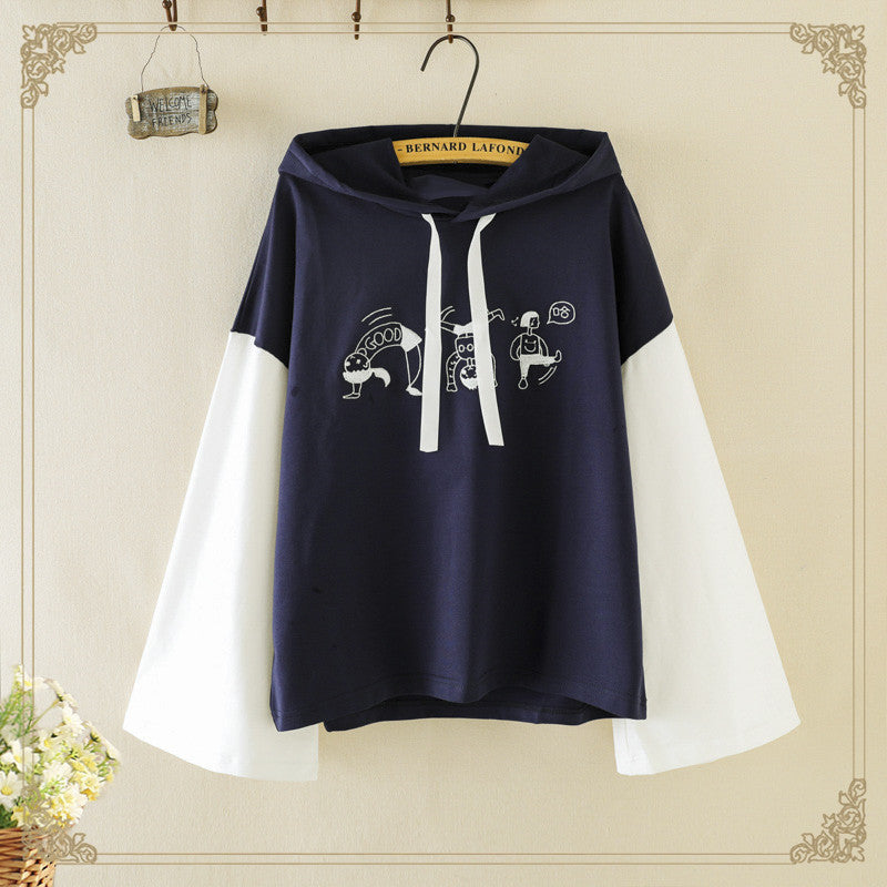 Cartoon Embroidery Hooded Sweatshirts
