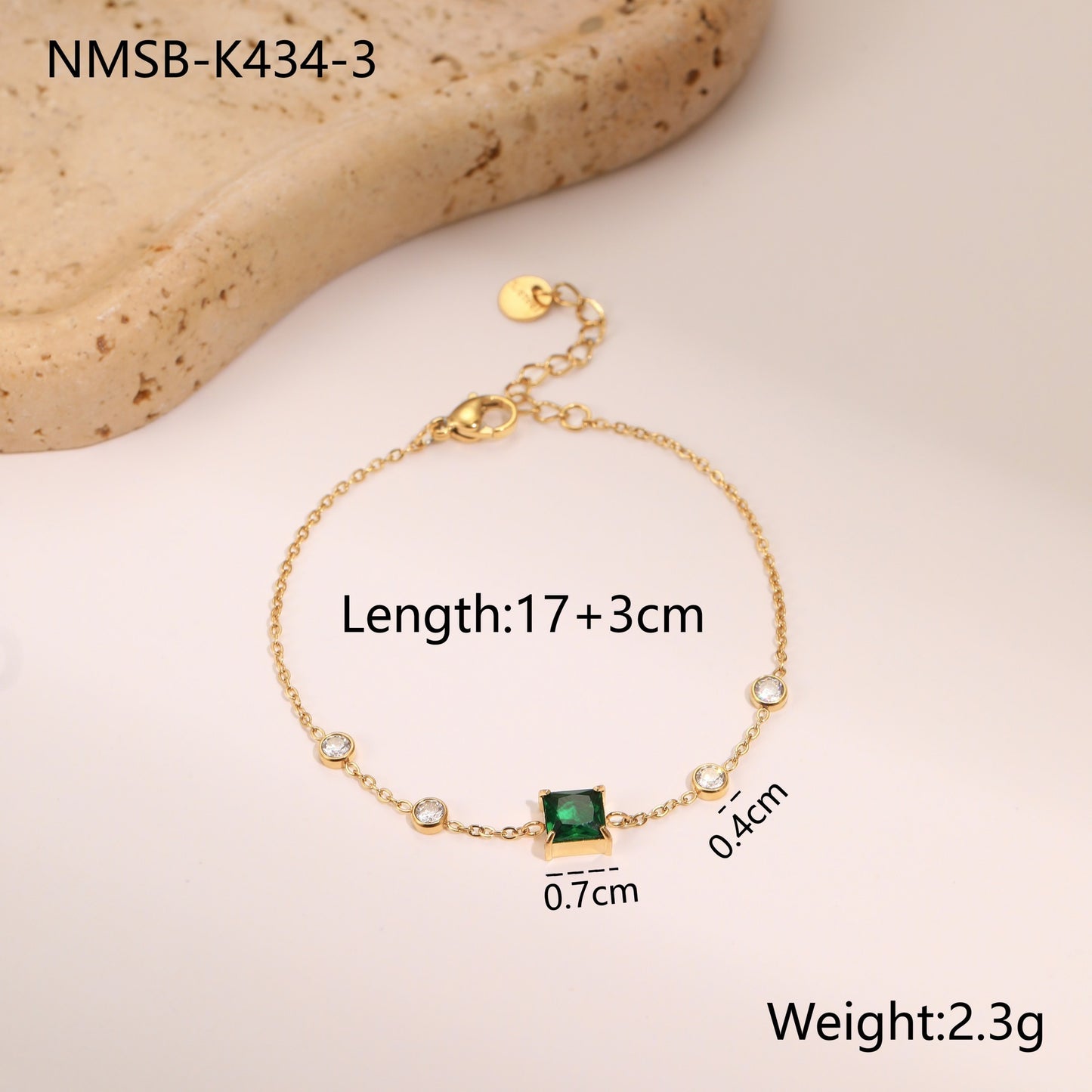 Zircon Minimalist Titanium Steel Bracelet