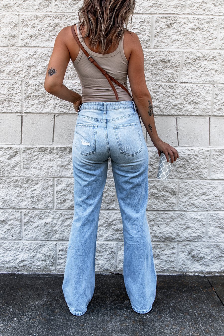 Ripped High Waist Retro Slim Fit Denim Boot-cut