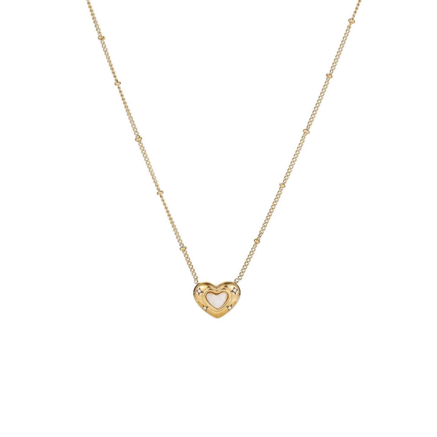 Heart-shaped Natural Stone Pendant Necklace