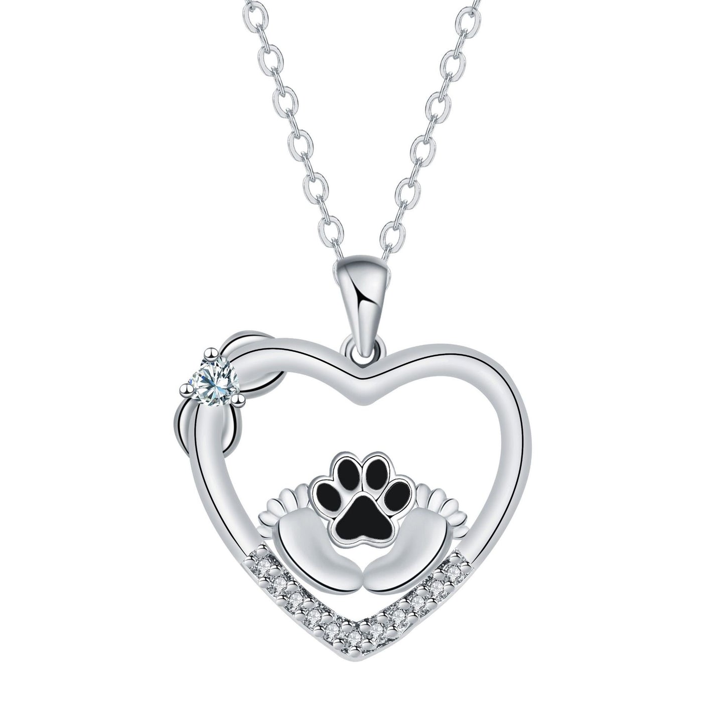 Dog Paw Print Design Necklace