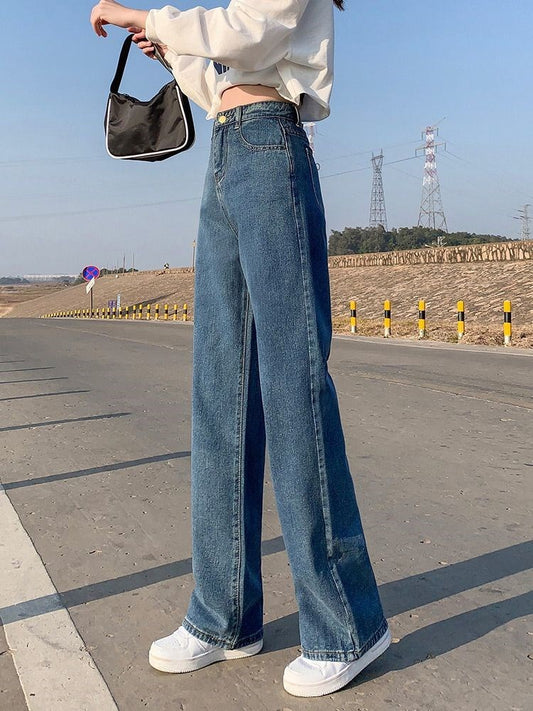 Bottom Baggy Denim Pants For Women
