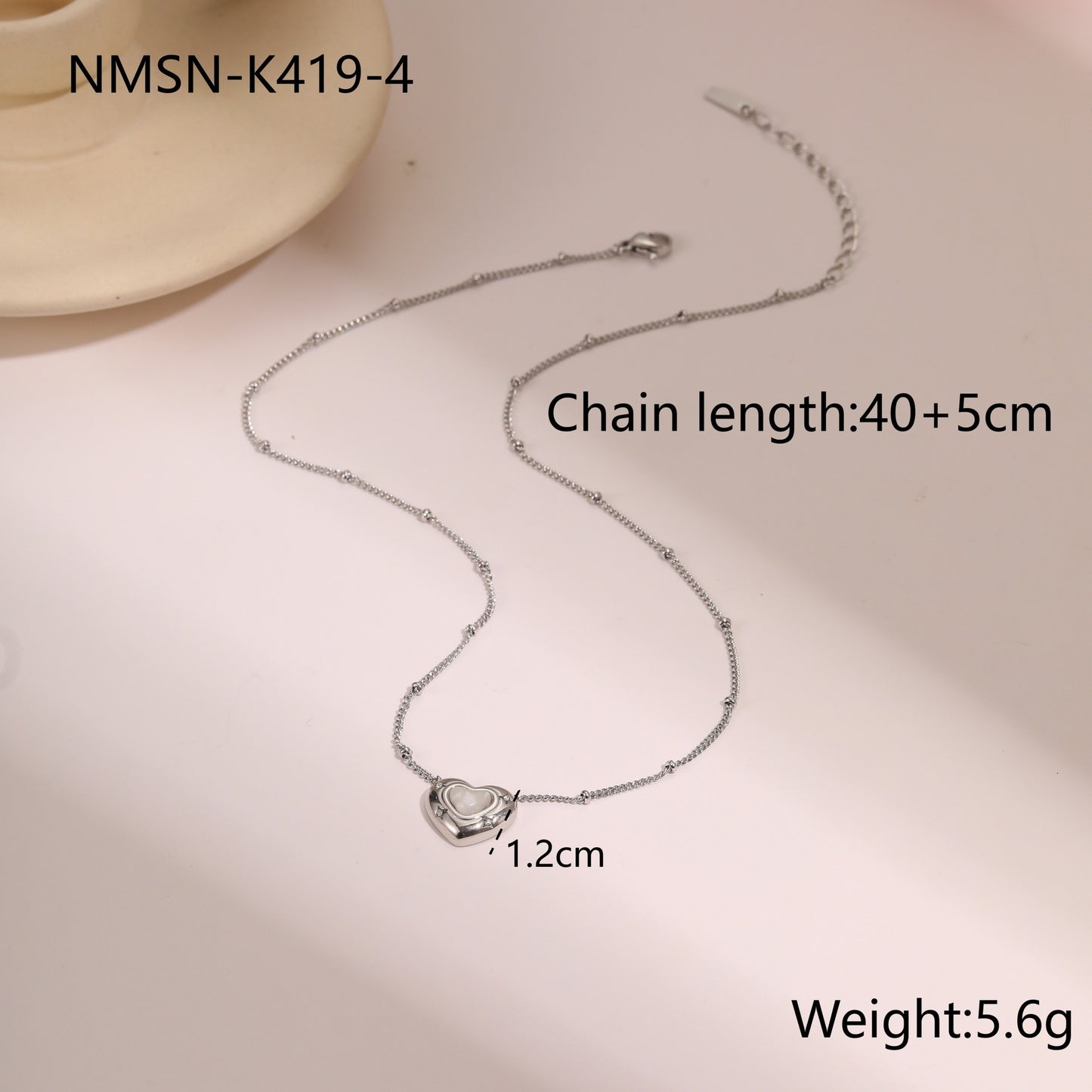 Heart-shaped Natural Stone Pendant Necklace