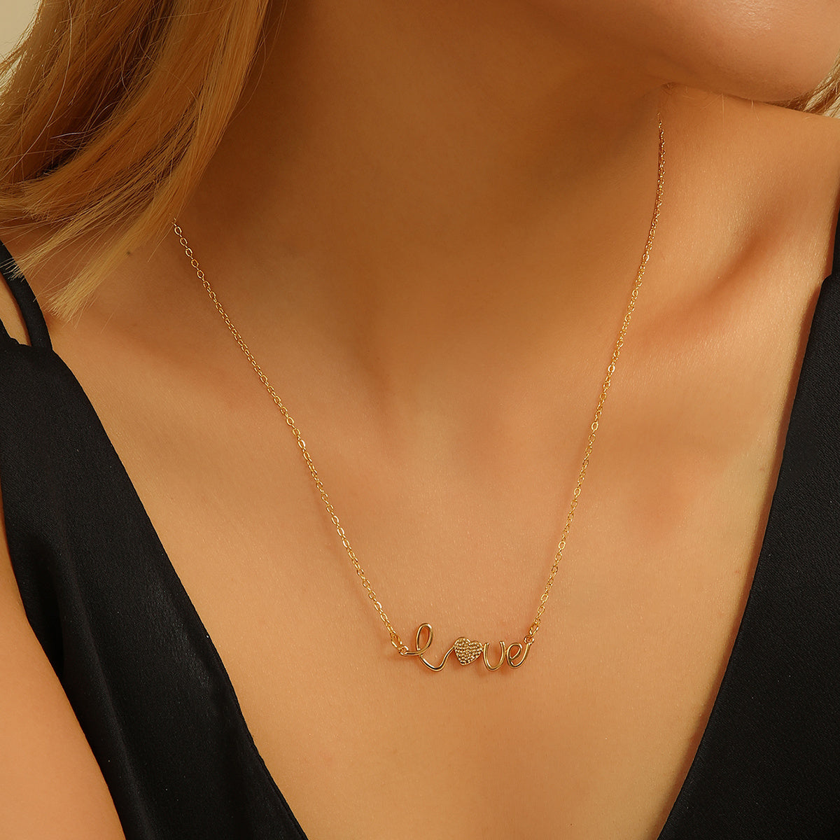 Letter Love Pendant Necklace
