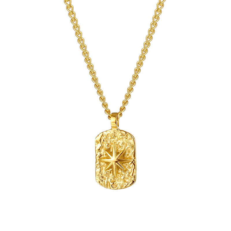 Vintage Eight Awn Star Pendant Necklace