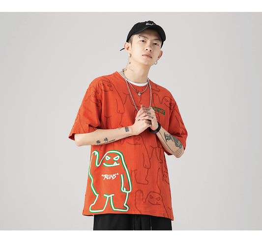 Bear Print Short-Sleeved Shirt