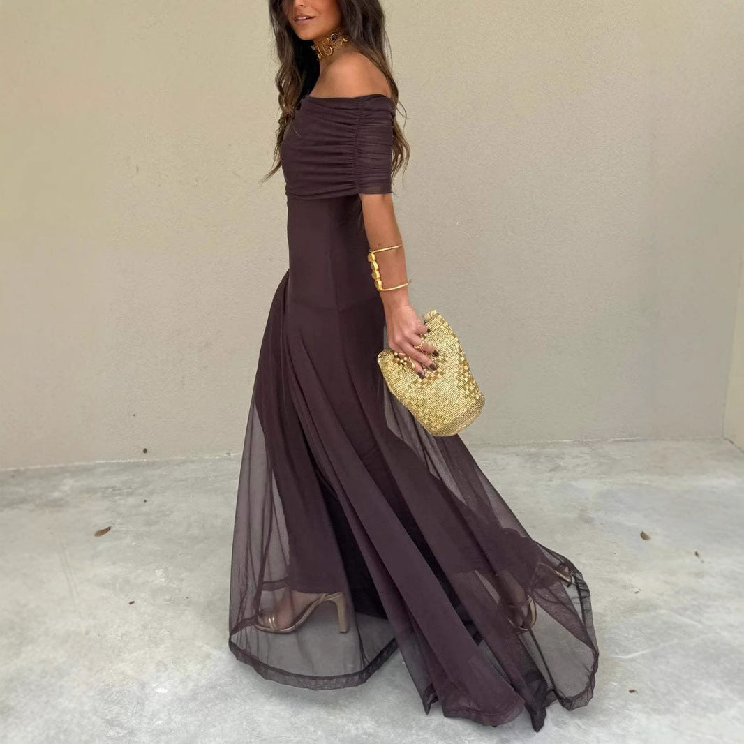 Mesh Slim Fit Patchwork Dress