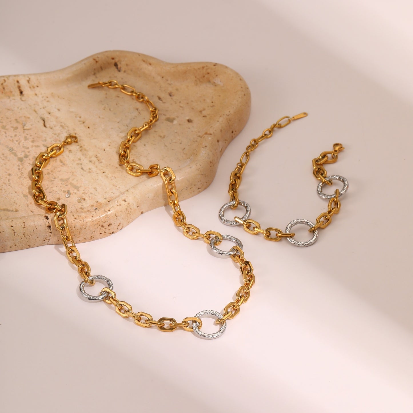 Stainless Steel Necklace Bracelet High Sense Titanium Steel No Fading