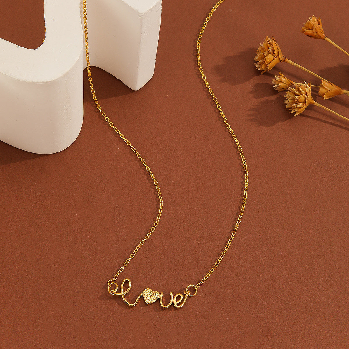 Letter Love Pendant Necklace