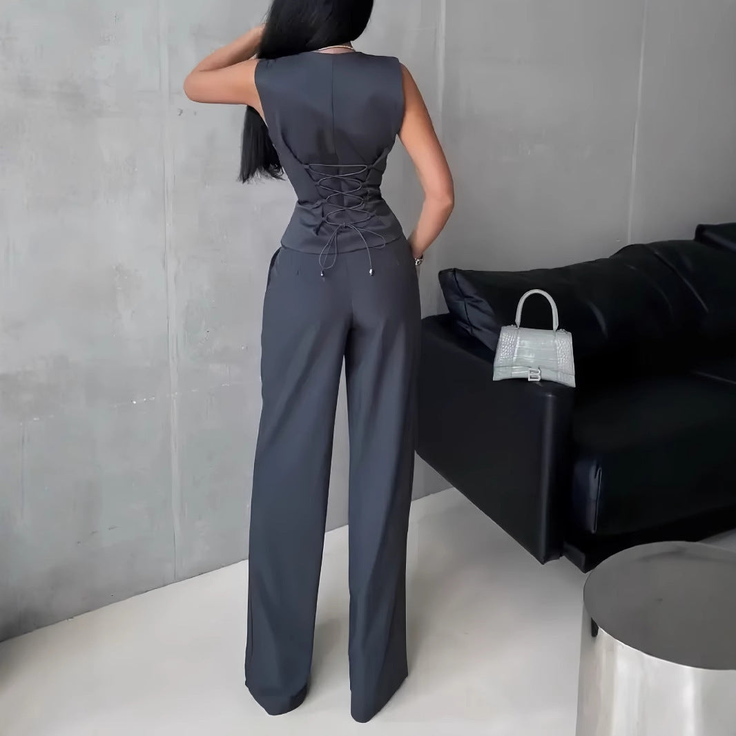 Women's Outer Vest Pants Two-piece Set