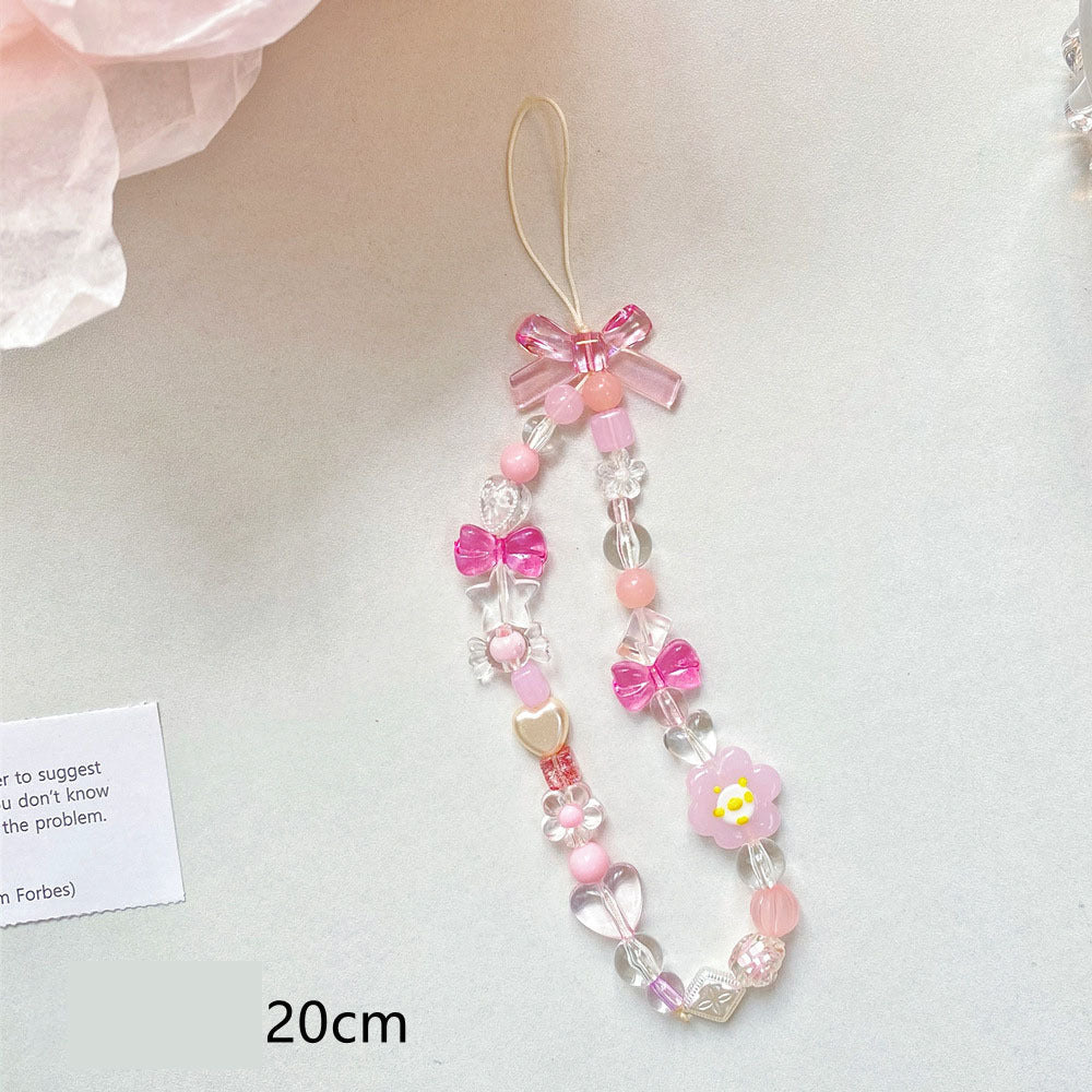 Beaded Flower Mobile Phone Lanyard