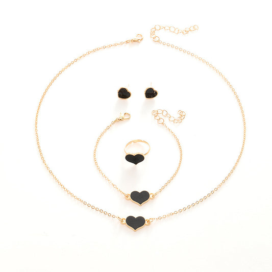 Suit Heart Necklace Set