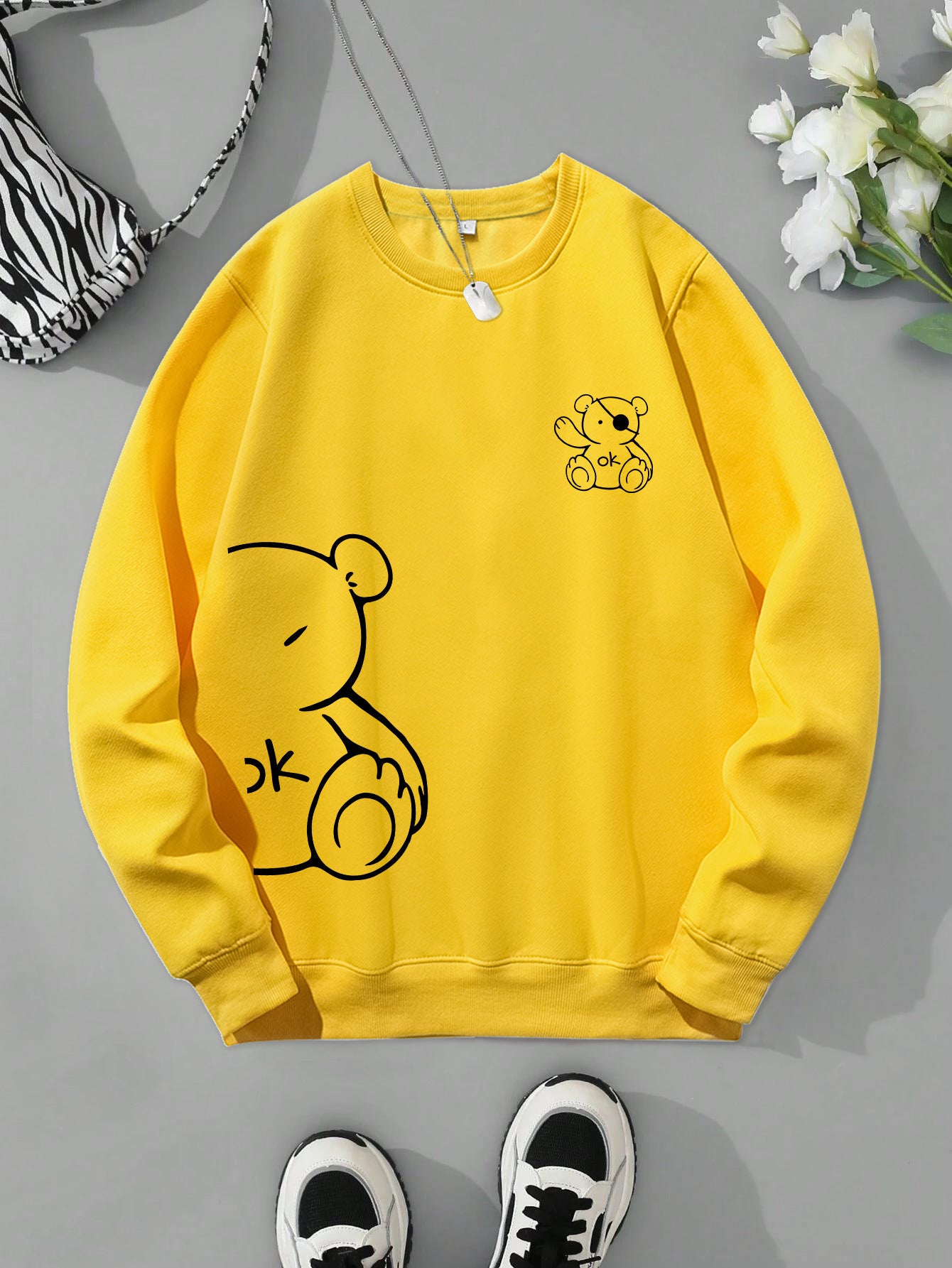 Teddy Bear Printing Sweatshirts