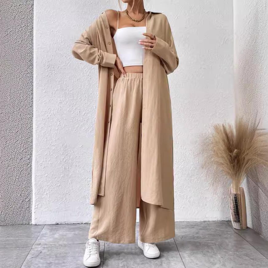 Wide Leg Pants Two-piece Set