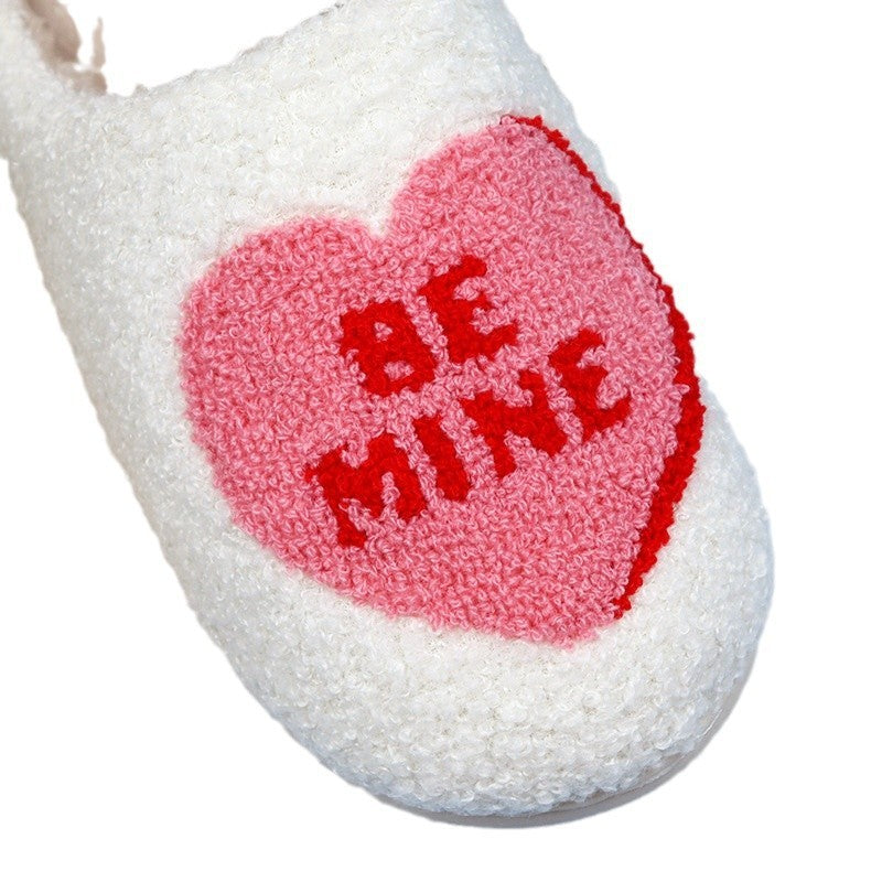 Love Heart Cotton Slippers
