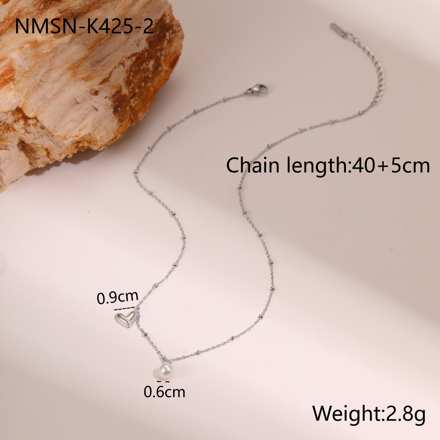 Ins Fashion Pearl Heart Pendant Clavicle Chain