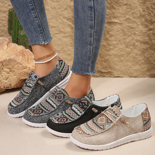 Women's Flat Round Toe Low-top Shoes
