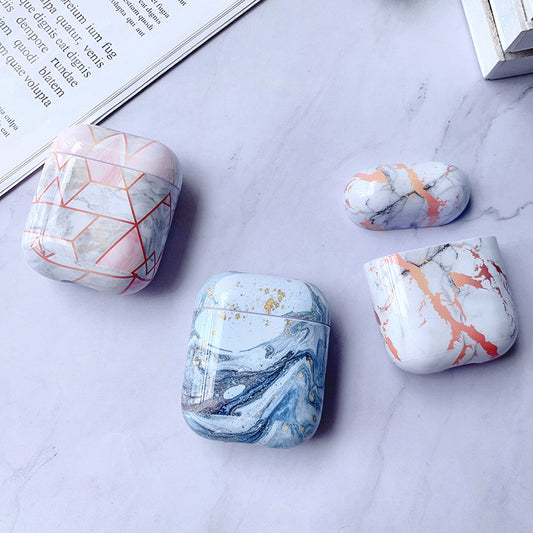 White Marble Case for Airpods Earphone Case