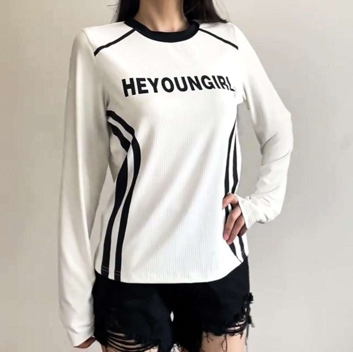 Letter Print Casual Knitted Shirt