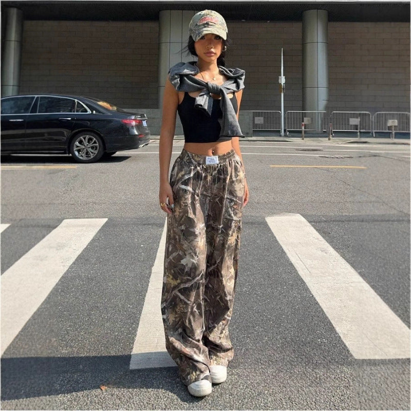 Spice Girls Women's New High Waist Wide Leg Pants Loose Slim Spice Girls Casual Pants Amazon