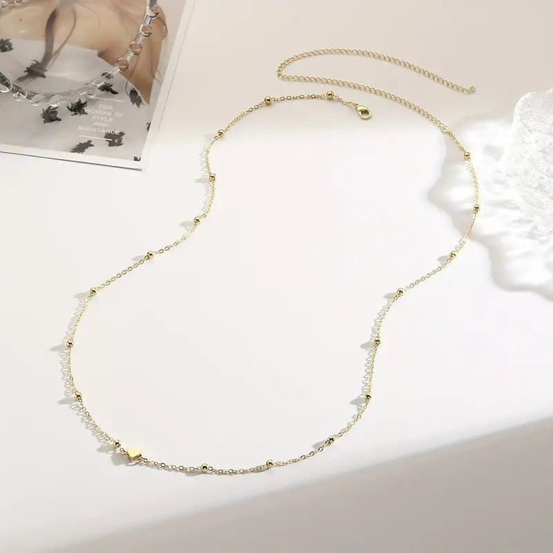 Jewelry Fashion Round Bead Chain Double-layer Ladies Waist Chain Personalized Simple Metal Chain Body Chain