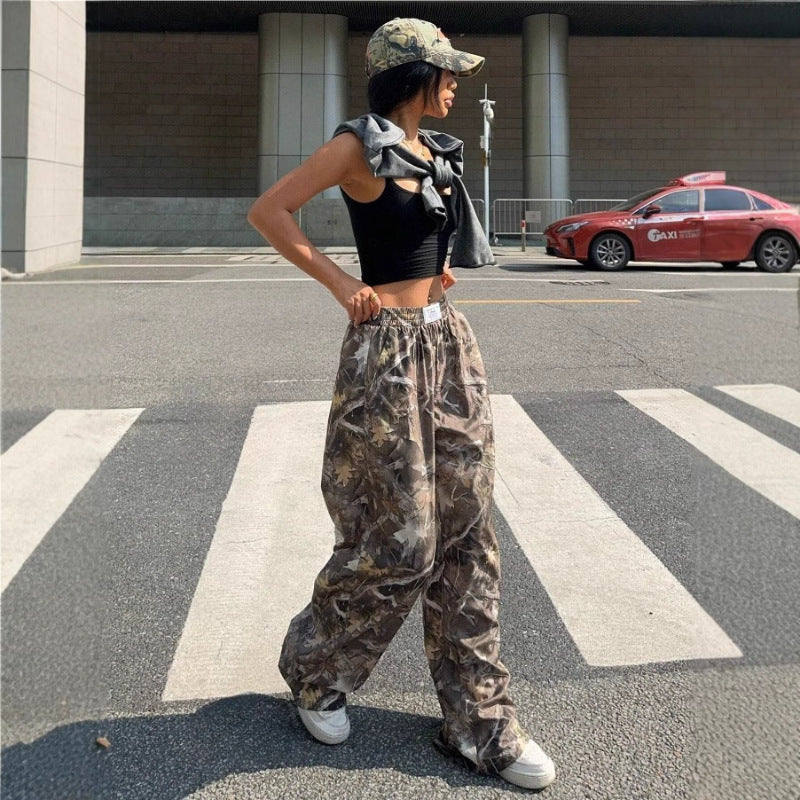 Spice Girls Women's New High Waist Wide Leg Pants Loose Slim Spice Girls Casual Pants Amazon