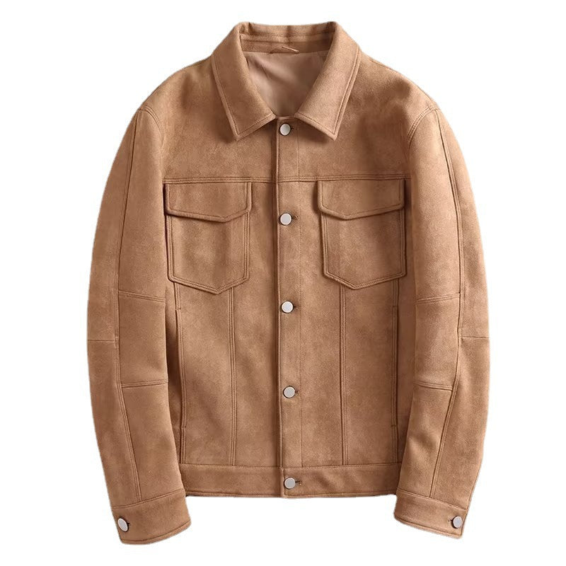 Polo Collar Jacket Loose Casual Top Male