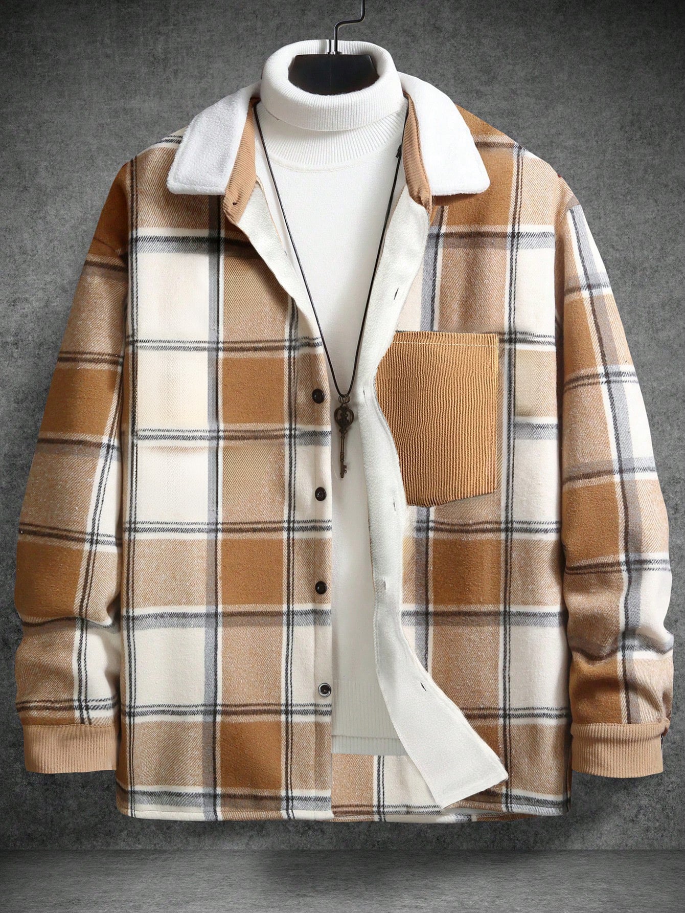 Retro Outerwear Brushed Shirt Coat