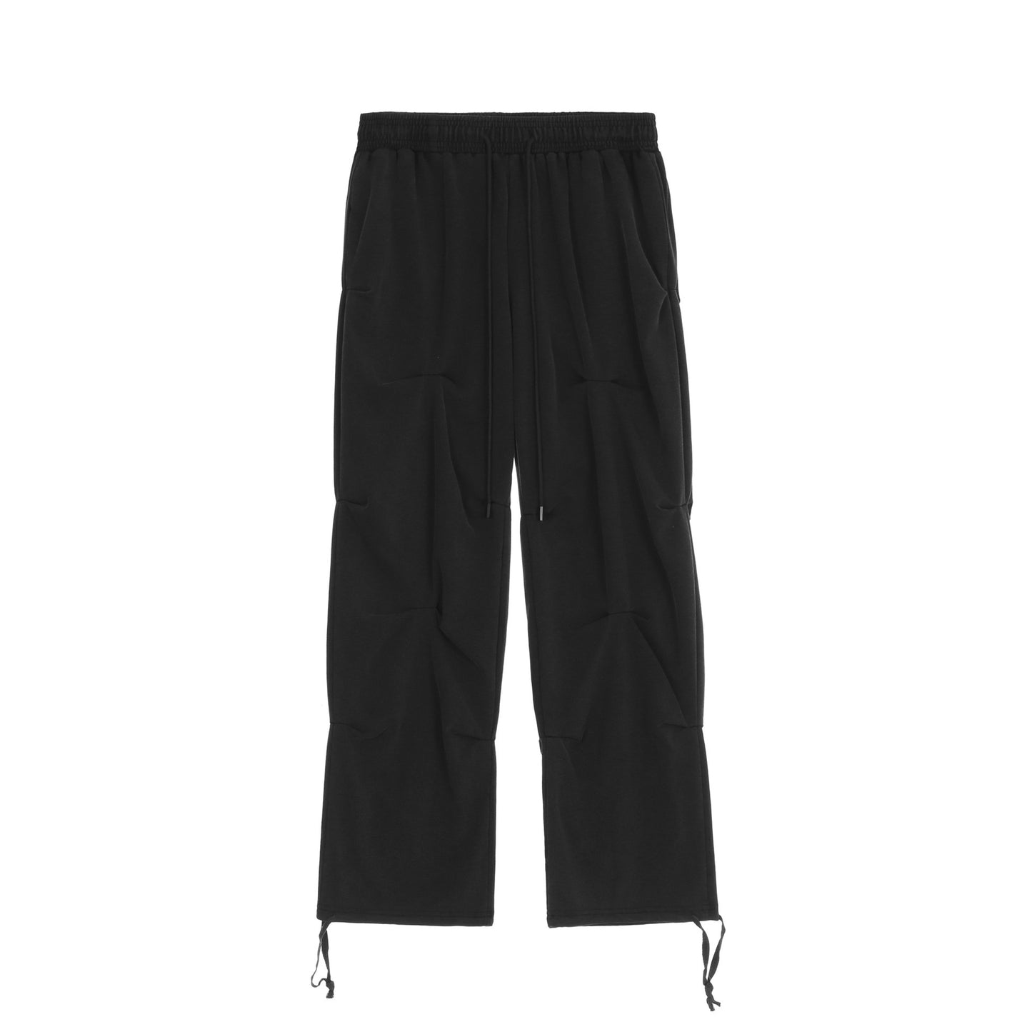 Spring And Summer Clothing Design Pleated Casual Men's And Women's Ins High Street Fashion Brand Drawstring Mop Straight Wide-leg Long Trousers