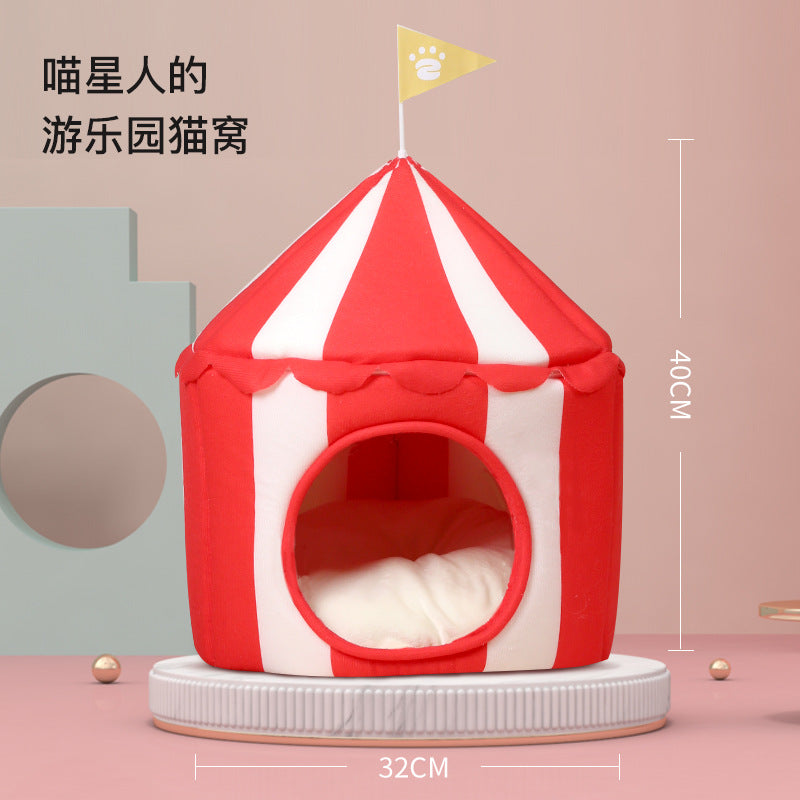 Winter Warm Cat Bed Dog Sleeping Mats Kitten House For Small Medium Cheap Pets Indoor Collapsible Cute Kennel Pet Nest Cat Tent