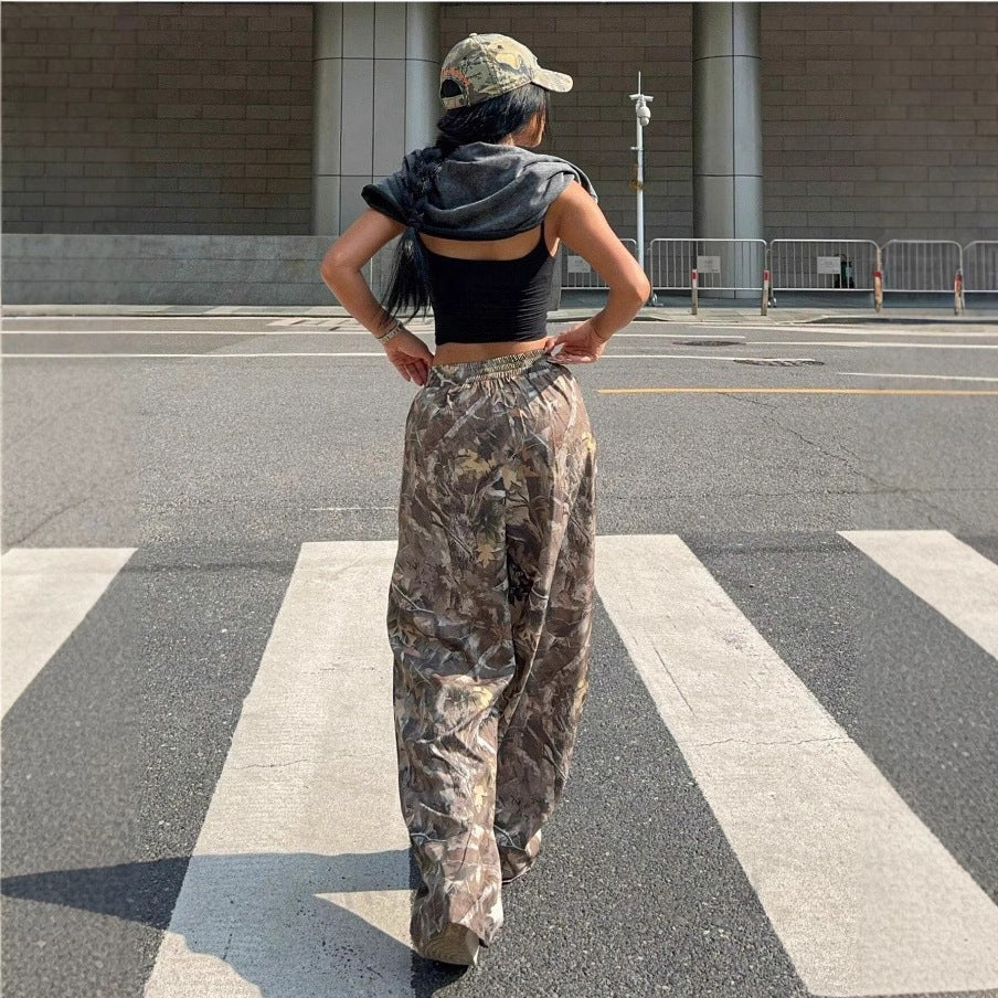 Spice Girls Women's New High Waist Wide Leg Pants Loose Slim Spice Girls Casual Pants Amazon