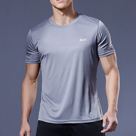 Men's Summer Sports T-shirt Ice Silk Loose And Quick-drying Fitness