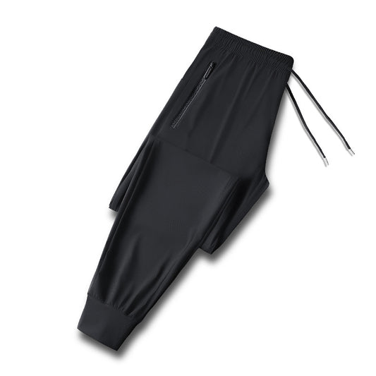Ice Silk Pants Men's Summer Thin Men's Casual Pants Breathable Leg Loose High Elastic Quick-drying Air-conditioning Sports Pants