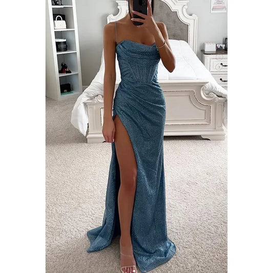 Cross-border Women Fashion Sexy Amazon European And American Temu Hot Dress Long Dress Banquet Evening Dress Dress