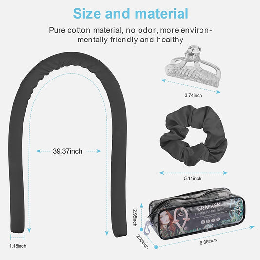 Heatless Curling Rod Headband, No Heat silk curlers hair rollers for long hair and you can sleep in soft foam hair curlers curling rods overnight, curling ribbon and flexible rods for natural hair