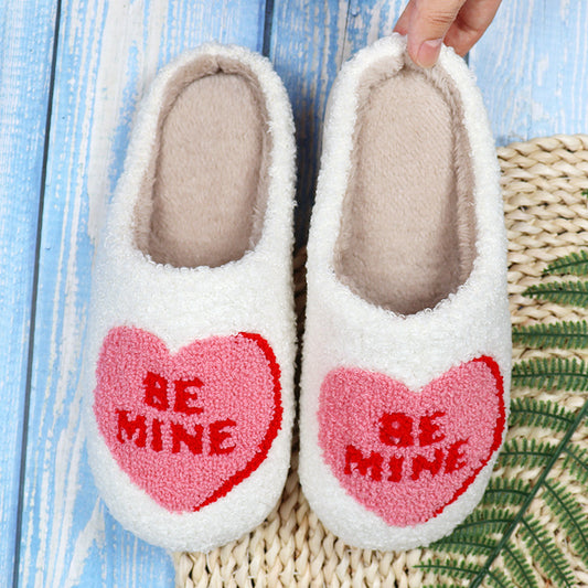 Love Heart Cotton Slippers