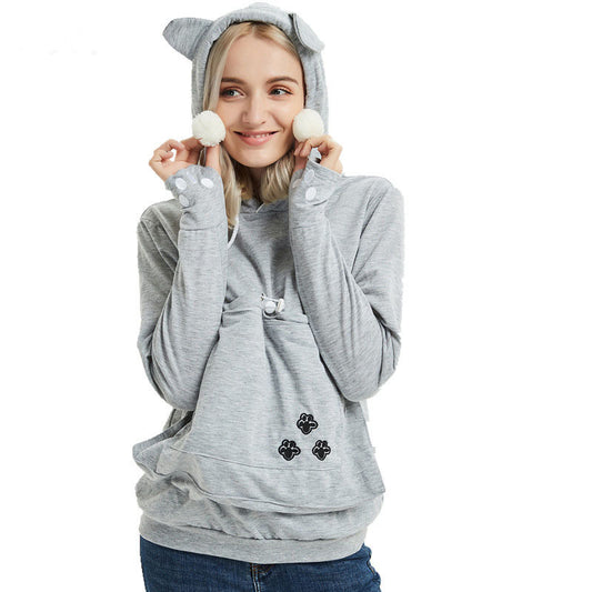 Pullover Sweatshirts With Pet Pocket