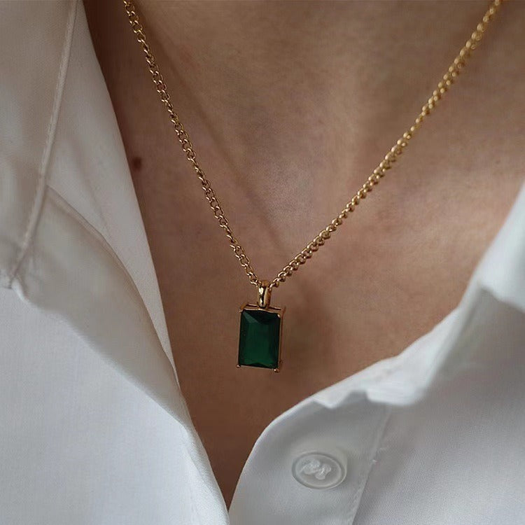 Stainless Steel Zircon Necklace