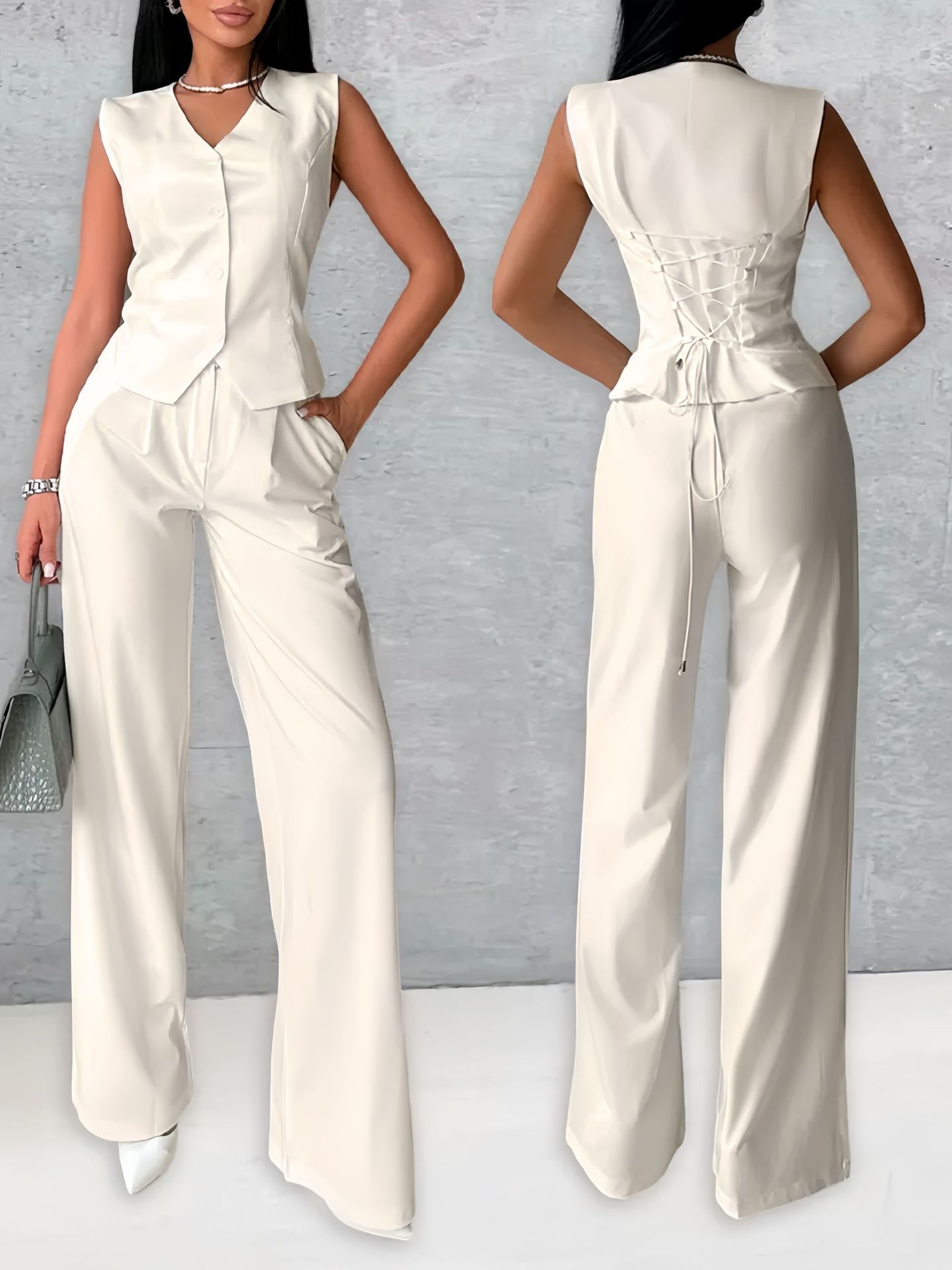 Women's Outer Vest Pants Two-piece Set