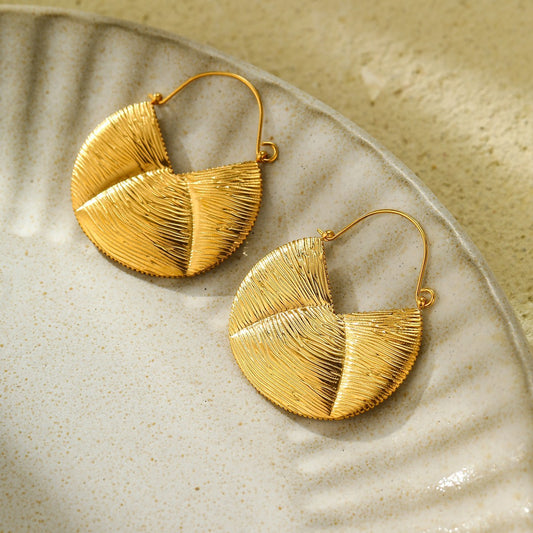 Exaggerated Titanium Steel Earrings 18K Gold Plating Non-fading