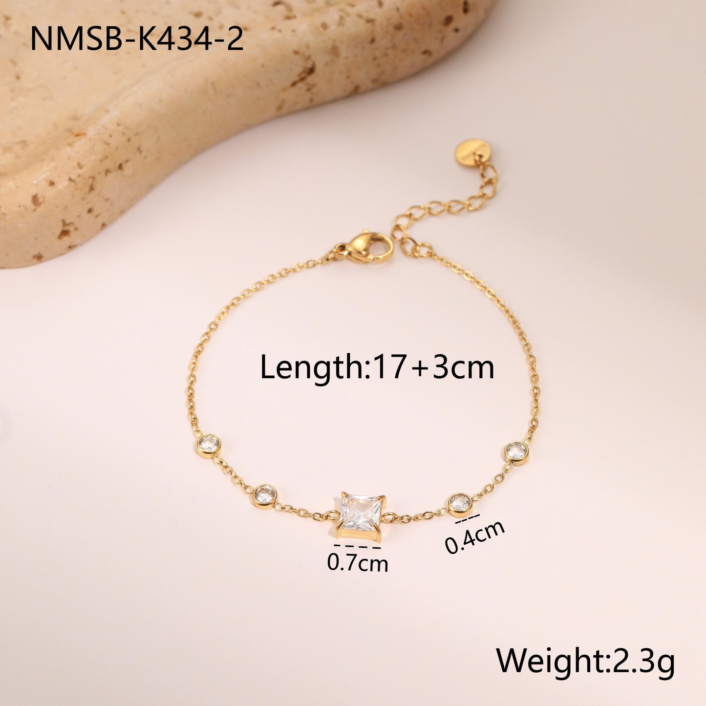 Zircon Minimalist Titanium Steel Bracelet