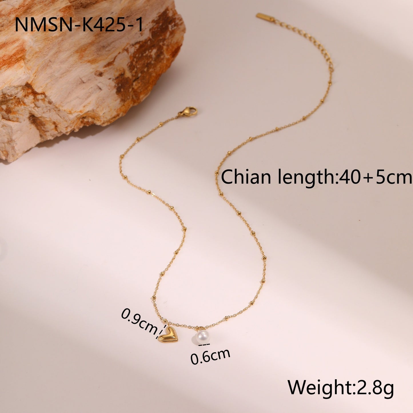 Ins Fashion Pearl Heart Pendant Clavicle Chain