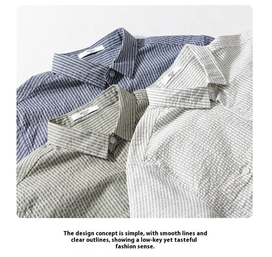 Men's Short Sleeve Casual Trend Cotton Shirt All-matching