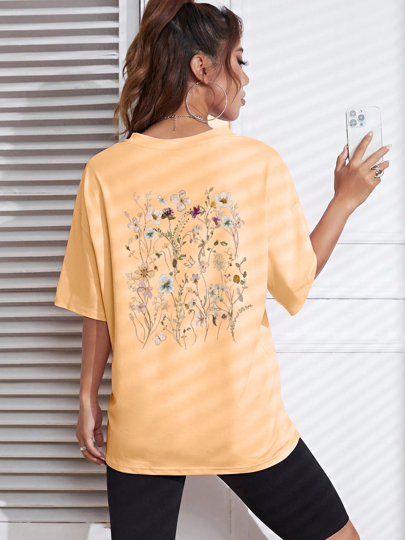 Beautiful Flower Clusters Print Cotton T-shirts