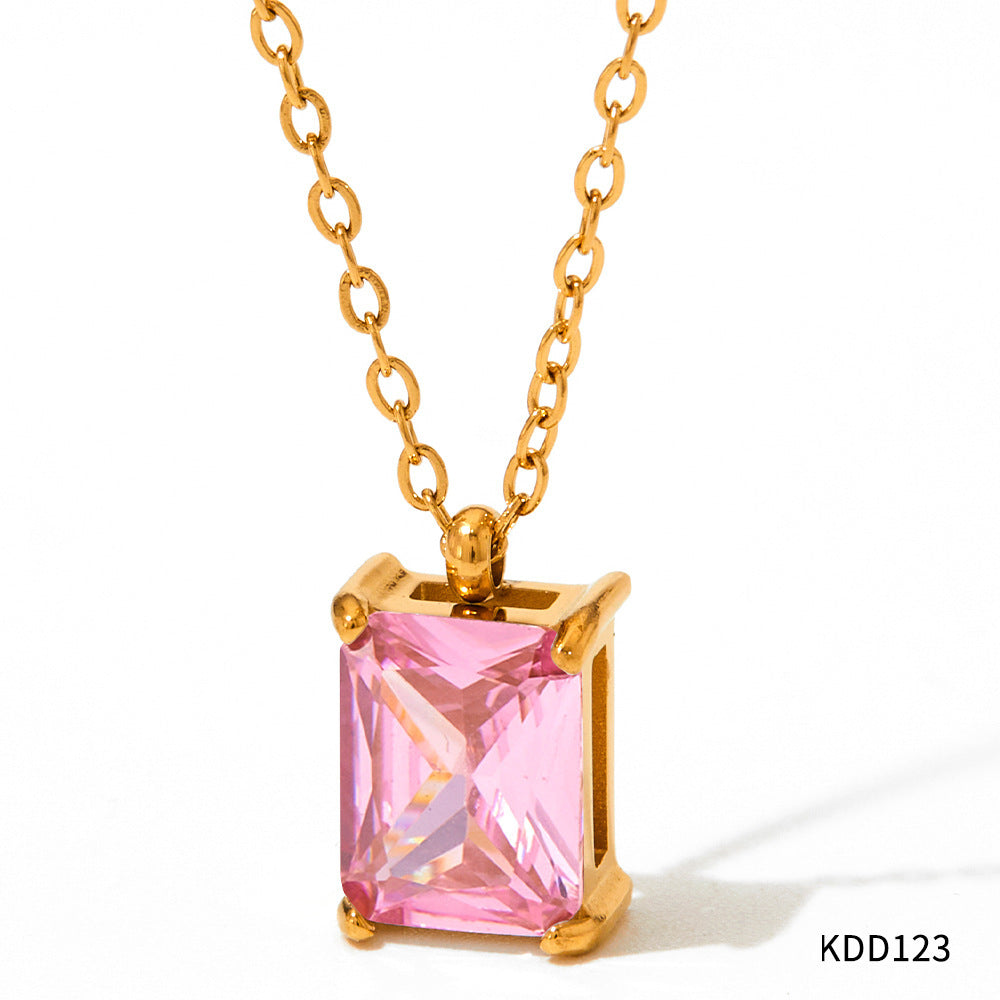 Stainless Steel Zircon Necklace